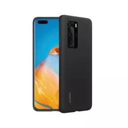 Huawei P40 Pro Leather Back Case  - Black